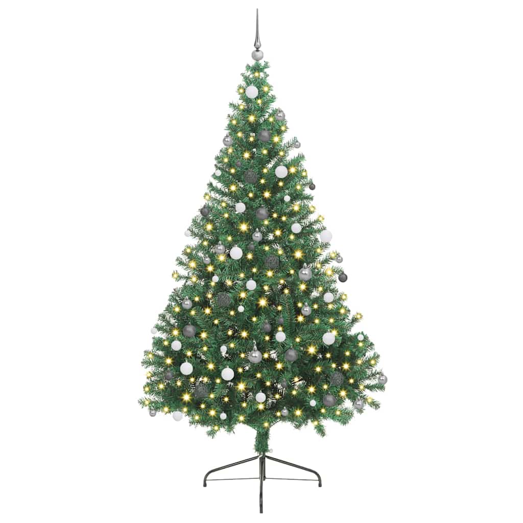 Kunst Kerstboom met verlichting met 300 LED's Groen 240 cm PVC