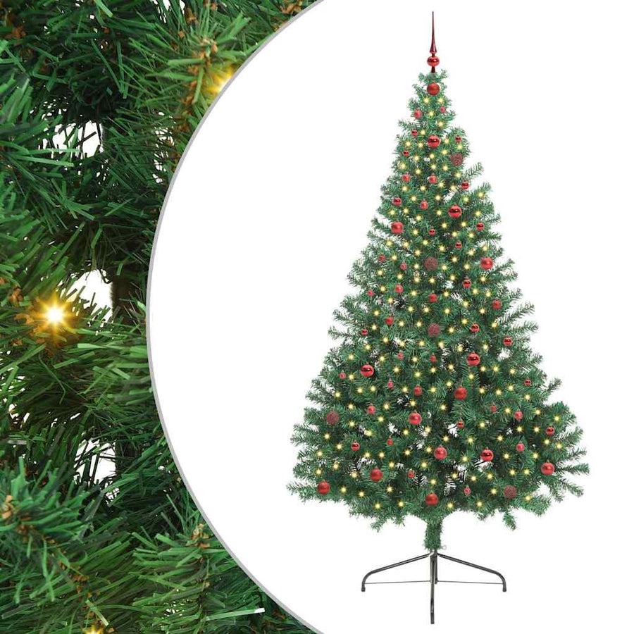 Kunstmatig Voorverlicht Kerstboom met 300 LED Groen 240 cm PVC