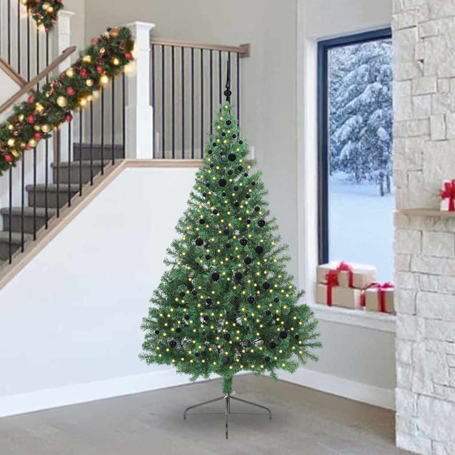 Kunstmatig Voorverlicht Kerstboom met 300 LED Groen 240 cm PVC