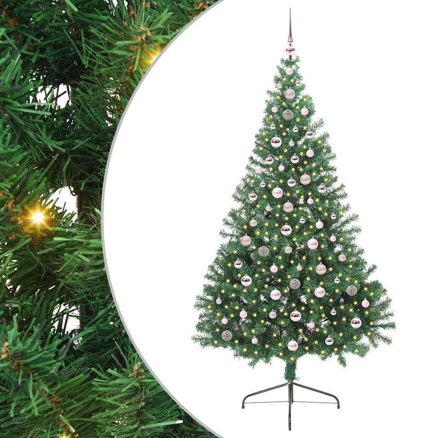 Kunstmatig Voorverlicht Kerstboom met 300 LED Groen 240 cm PVC