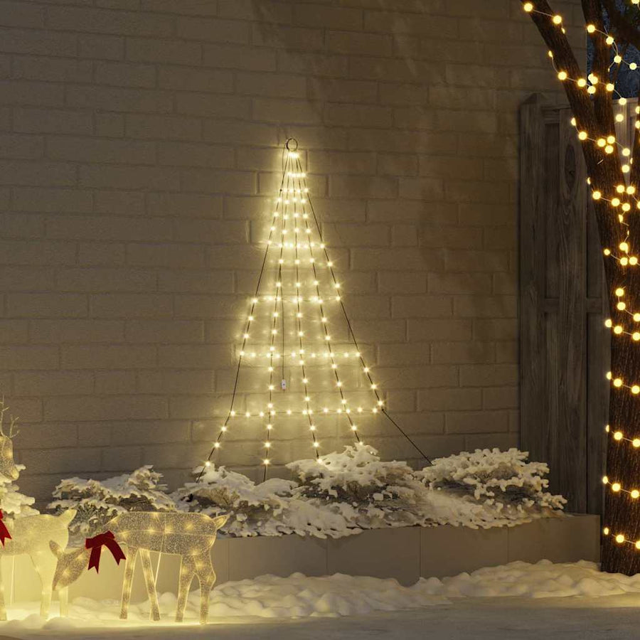 LED Kerstboom met 112 LED met grondpennen Warmwit 511 cm Metaal