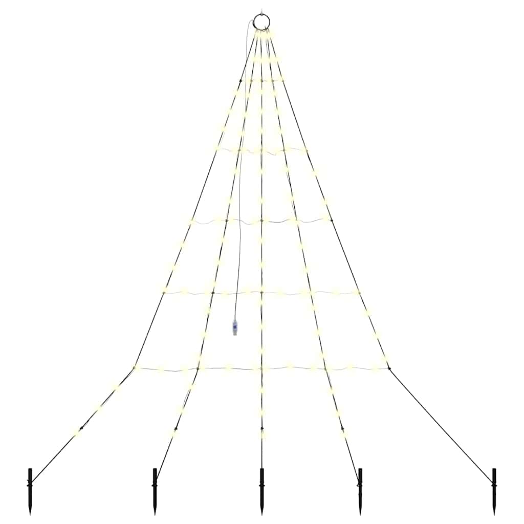 LED Kerstboom met 112 LED met grondpennen Warmwit 511 cm Metaal