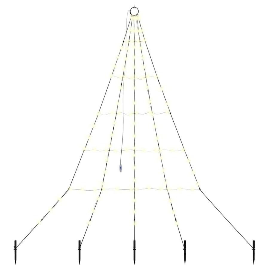LED Kerstboom met 112 LED met grondpennen Warmwit 511 cm Metaal