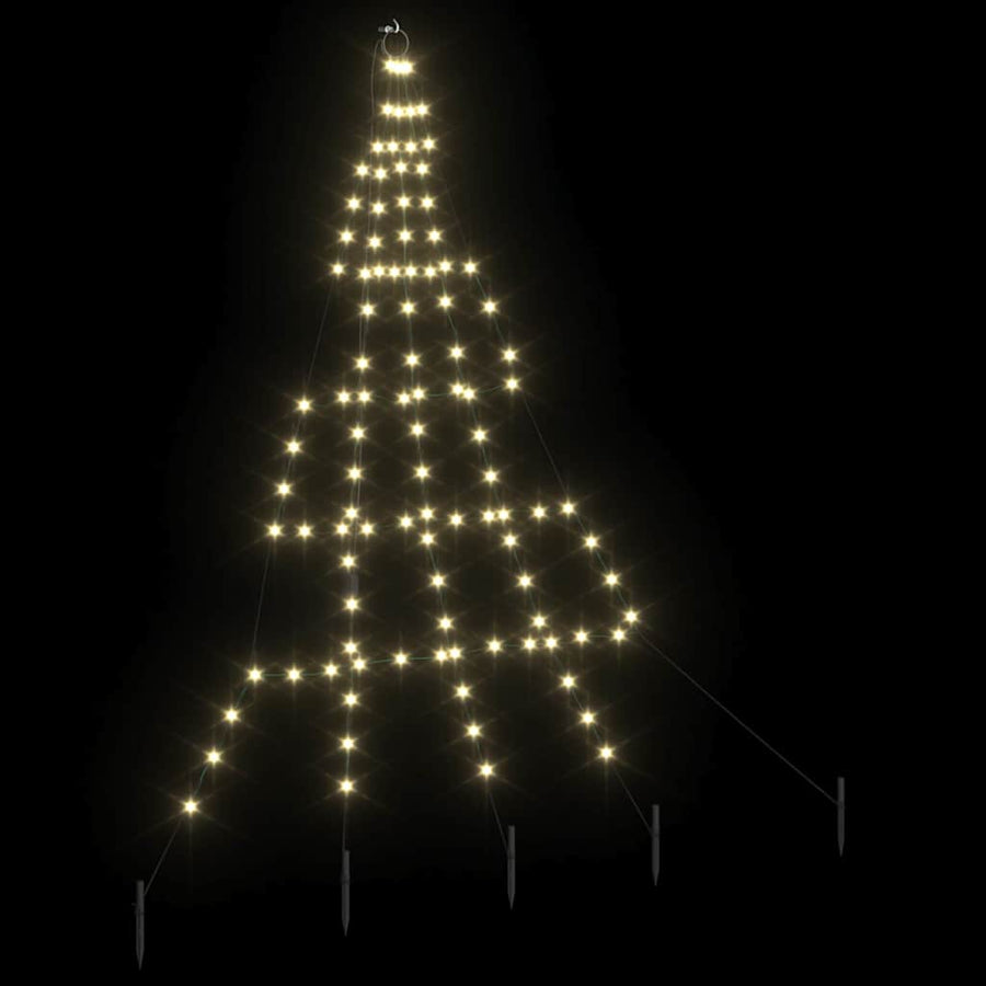 LED Kerstboom met 112 LED met grondpennen Warmwit 511 cm Metaal