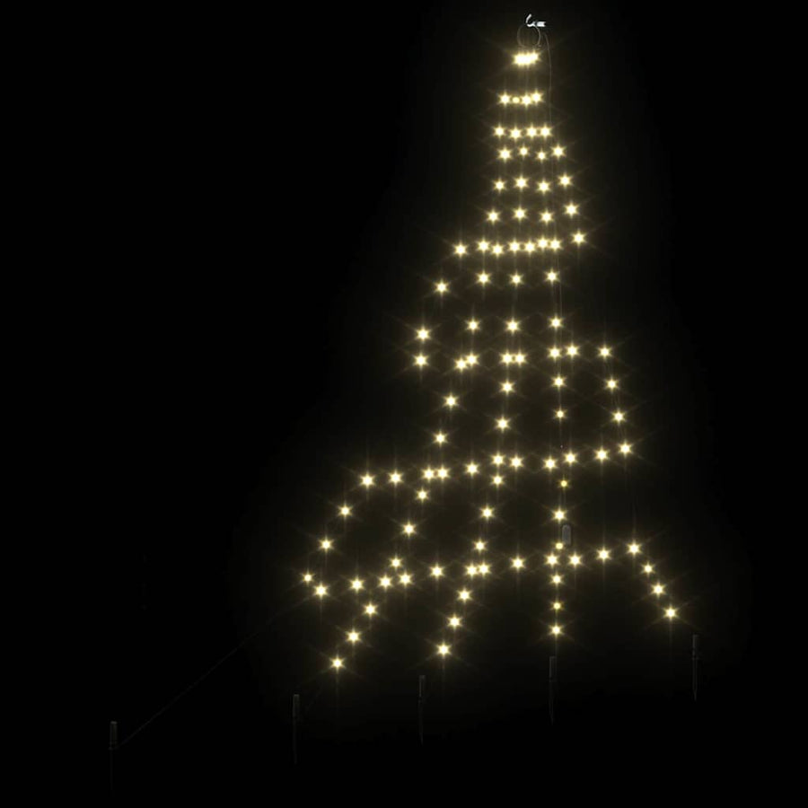 LED Kerstboom met 112 LED met grondpennen Warmwit 511 cm Metaal
