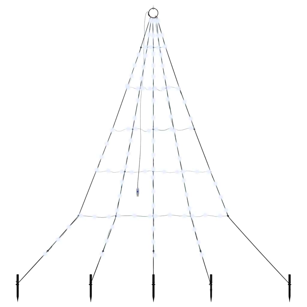 LED Kerstboom met 112 LED met grondpennen Koudwit 511 cm Metaal