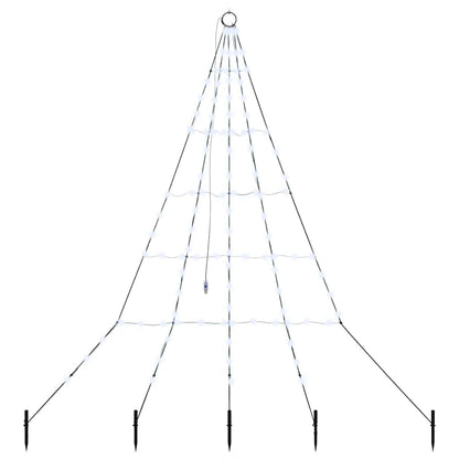 LED Kerstboom met 112 LED met grondpennen Koudwit 511 cm Metaal