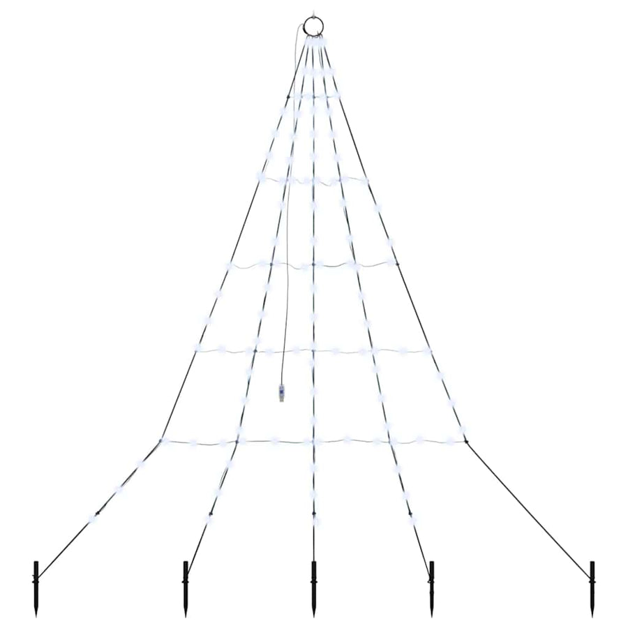 LED Kerstboom met 112 LED met grondpennen Koudwit 511 cm Metaal