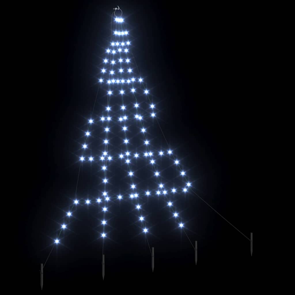 LED Kerstboom met 112 LED met grondpennen Koudwit 511 cm Metaal