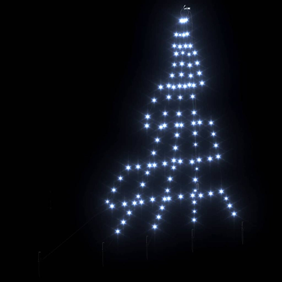 LED Kerstboom met 112 LED met grondpennen Koudwit 511 cm Metaal