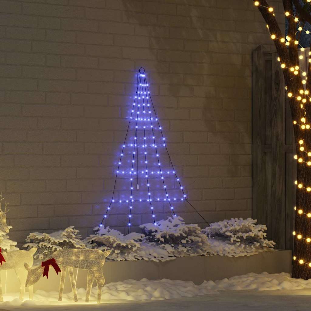 LED Kerstboom met 112 LED met grondpennen Blauw 511 cm Metaal