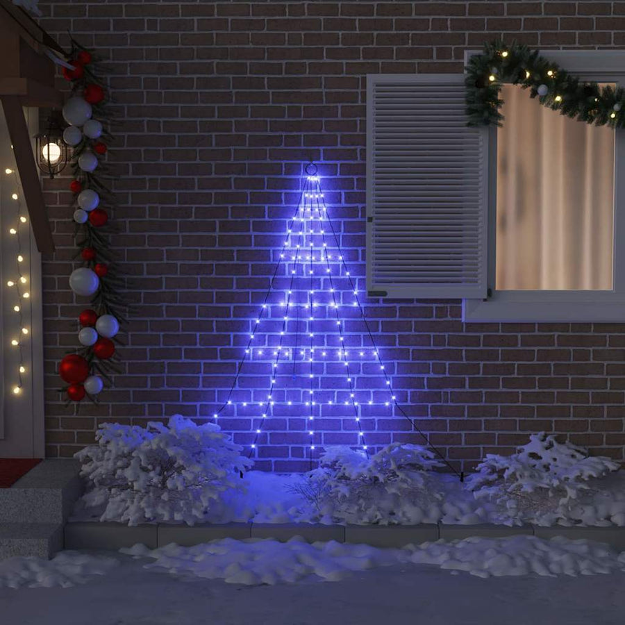 LED Kerstboom met 112 LED met grondpennen Blauw 511 cm Metaal