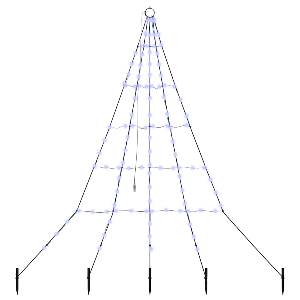 LED Kerstboom met 112 LED met grondpennen Blauw 511 cm Metaal