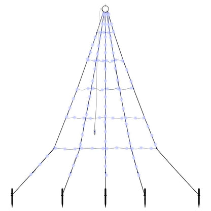 LED Kerstboom met 112 LED met grondpennen Blauw 511 cm Metaal
