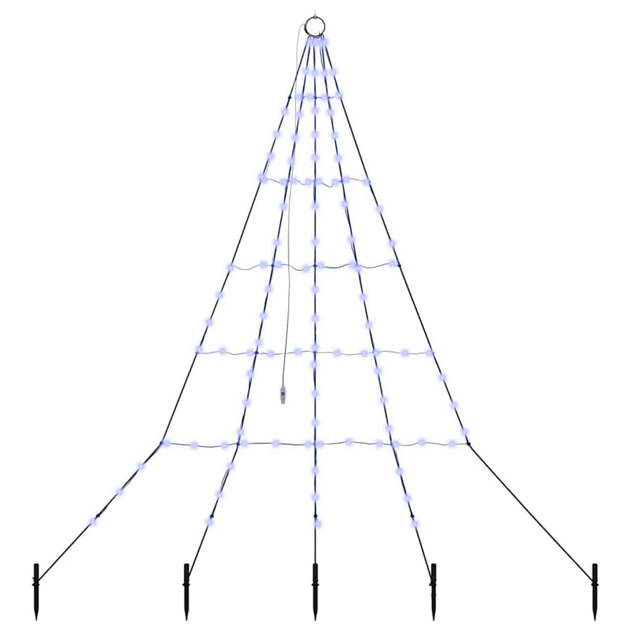 LED Kerstboom met 112 LED met grondpennen Blauw 511 cm Metaal