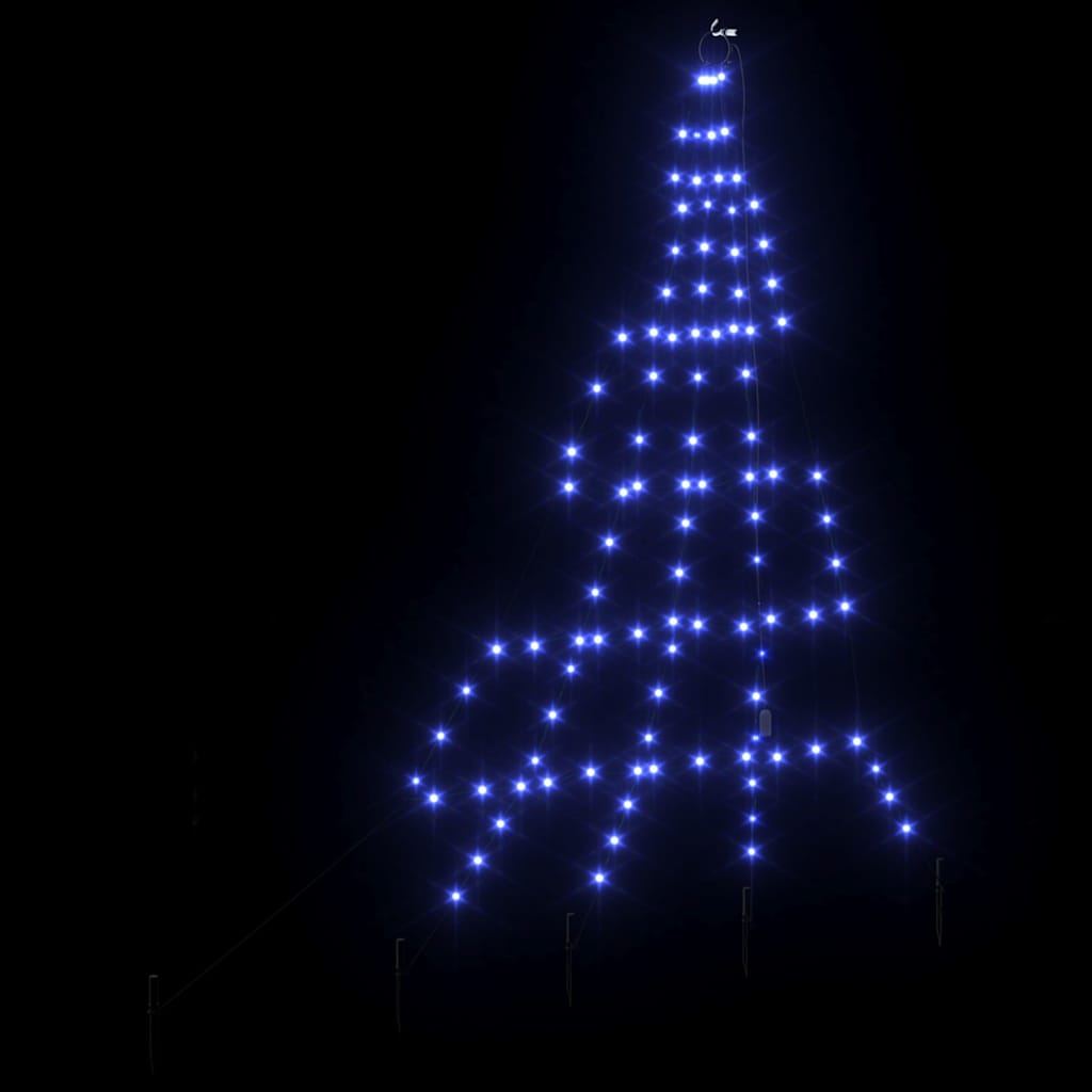 LED Kerstboom met 112 LED met grondpennen Blauw 511 cm Metaal