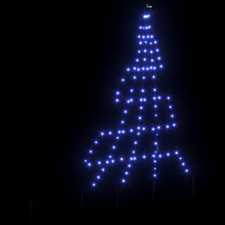 LED Kerstboom met 112 LED met grondpennen Blauw 511 cm Metaal