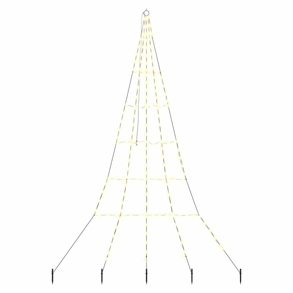 LED Kerstboom met 168 LED met grondpennen Warmwit 511 cm Metaal