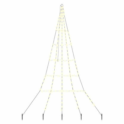 LED Kerstboom met 168 LED met grondpennen Warmwit 511 cm Metaal