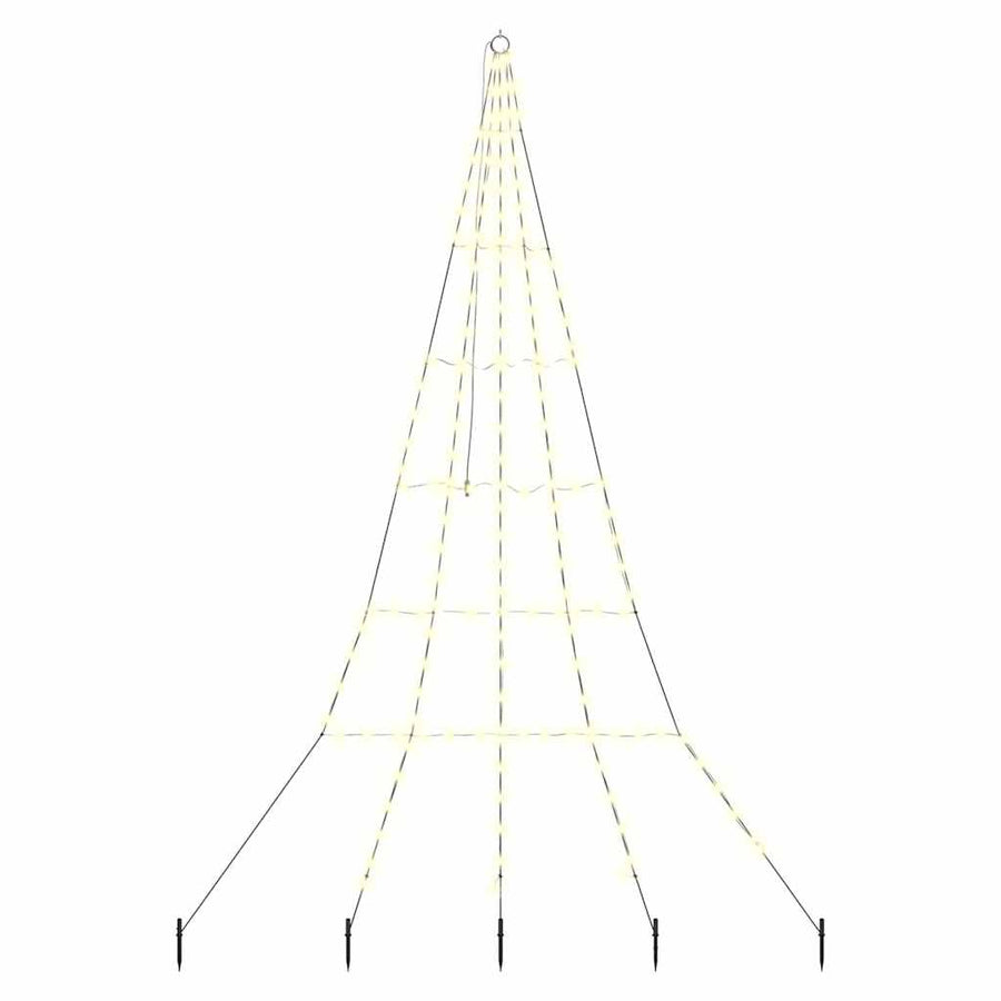 LED Kerstboom met 168 LED met grondpennen Warmwit 511 cm Metaal