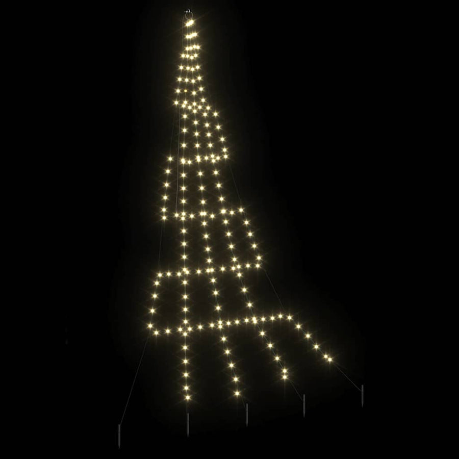 LED Kerstboom met 168 LED met grondpennen Warmwit 511 cm Metaal