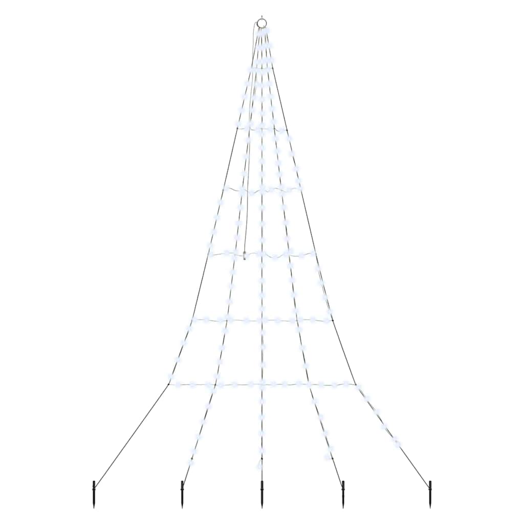 LED Kerstboom met 168 LED met grondpennen Koudwit 511 cm Metaal