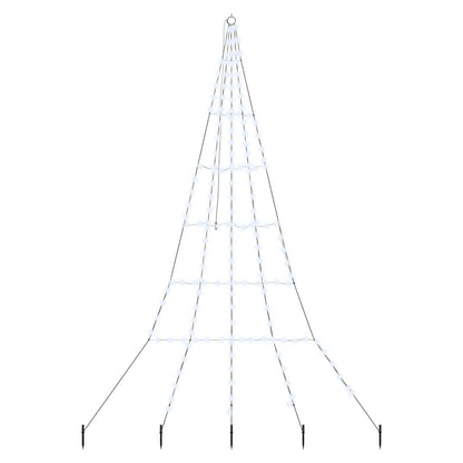LED Kerstboom met 168 LED met grondpennen Koudwit 511 cm Metaal