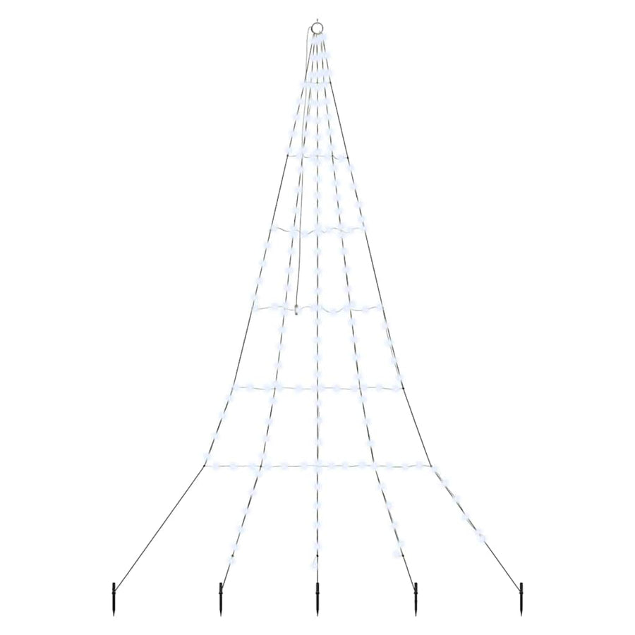 LED Kerstboom met 168 LED met grondpennen Koudwit 511 cm Metaal