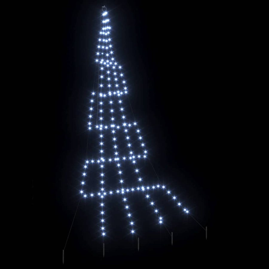LED Kerstboom met 168 LED met grondpennen Koudwit 511 cm Metaal