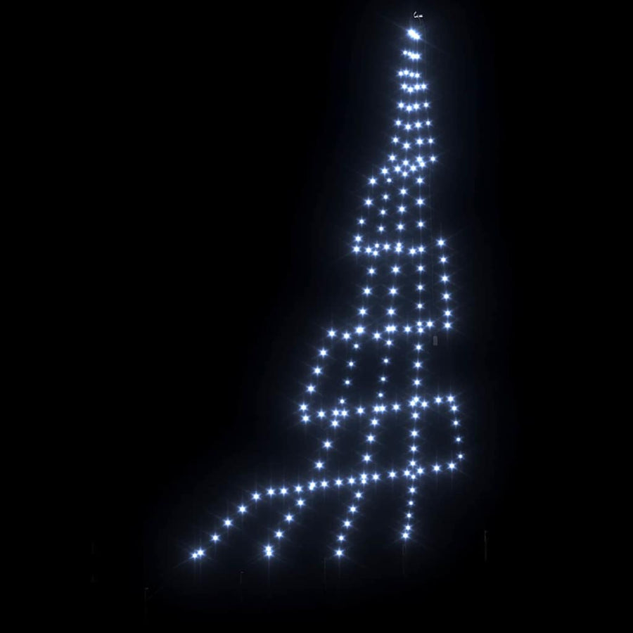 LED Kerstboom met 168 LED met grondpennen Koudwit 511 cm Metaal