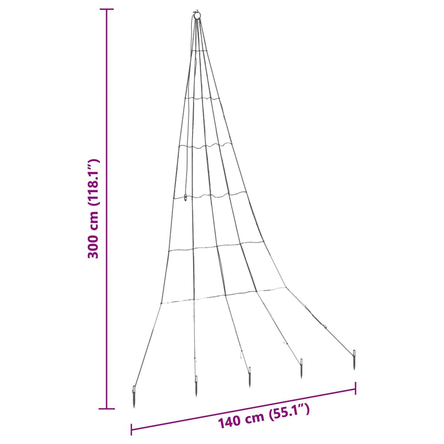 LED Kerstboom met 168 LED Multikleur 511 cm Metaal