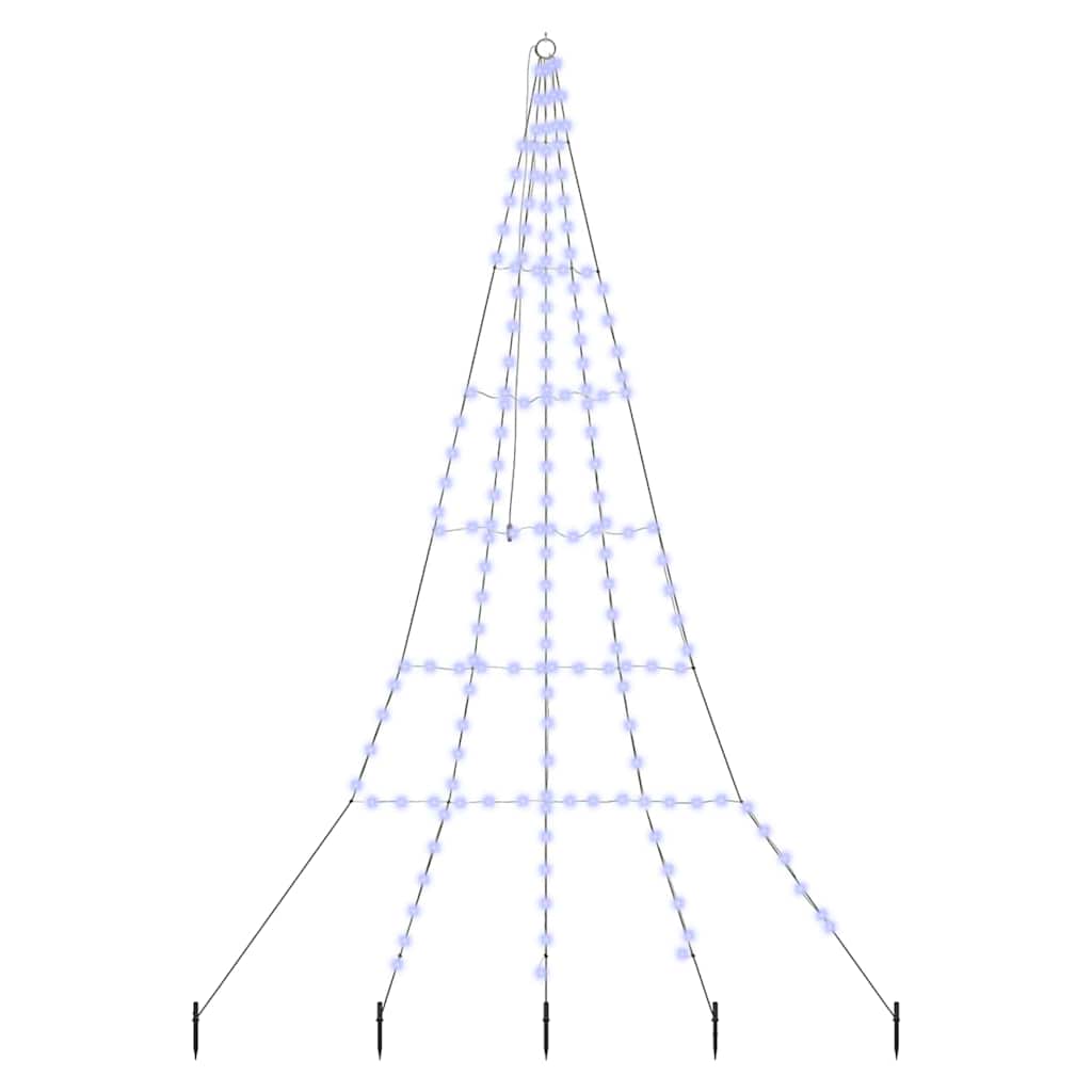 LED Kerstboom met 168 LED met grondpennen Blauw 511 cm Metaal