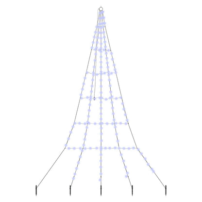 LED Kerstboom met 168 LED met grondpennen Blauw 511 cm Metaal