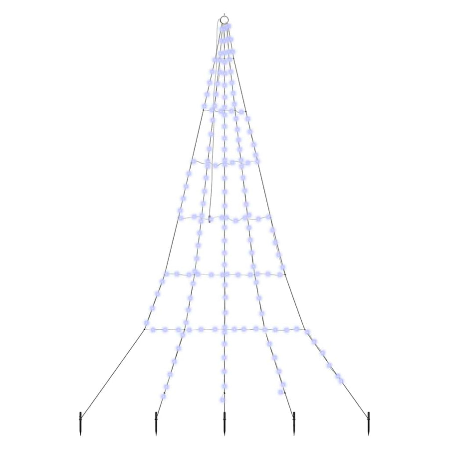LED Kerstboom met 168 LED met grondpennen Blauw 511 cm Metaal