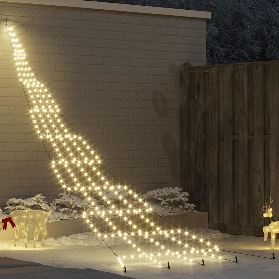 LED Kerstboom met 276 LED met grondpennen Warmwit 511 cm Metaal