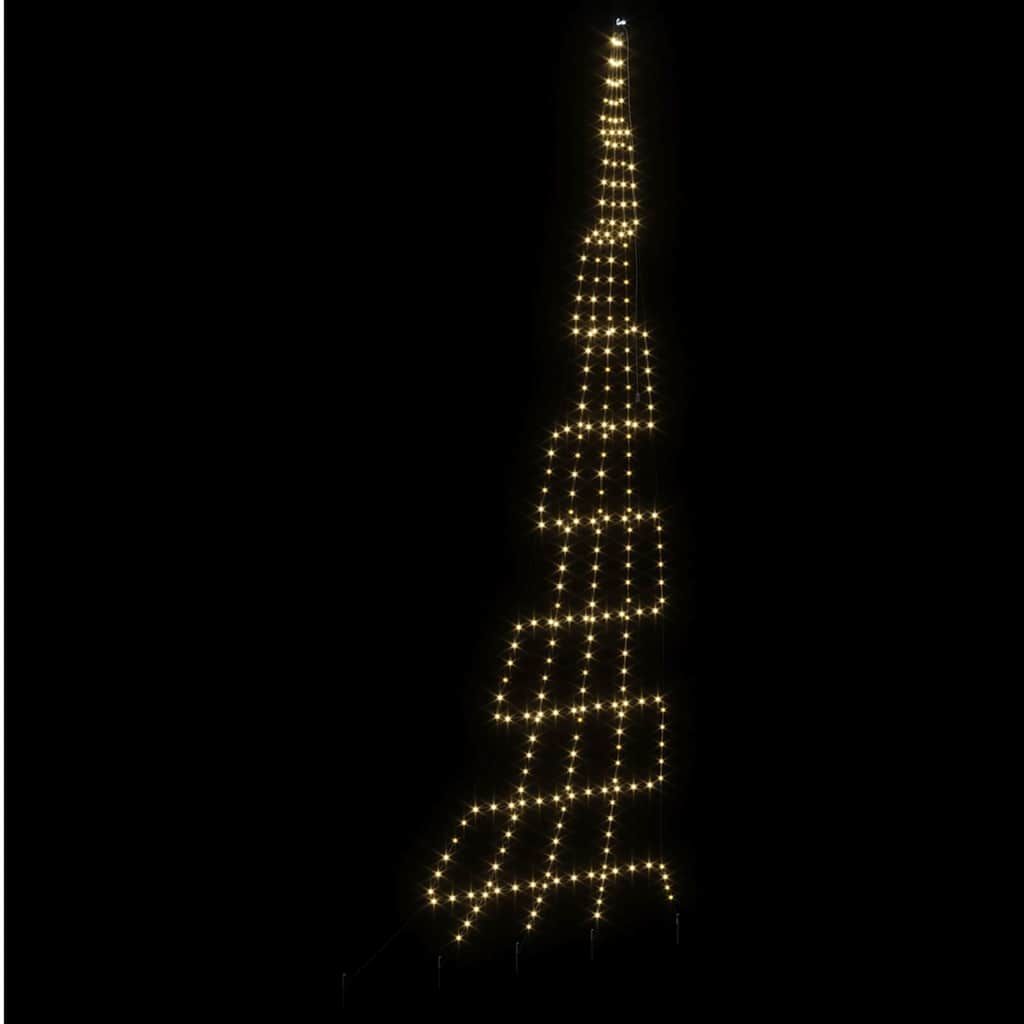 LED Kerstboom met 276 LED met grondpennen Warmwit 511 cm Metaal
