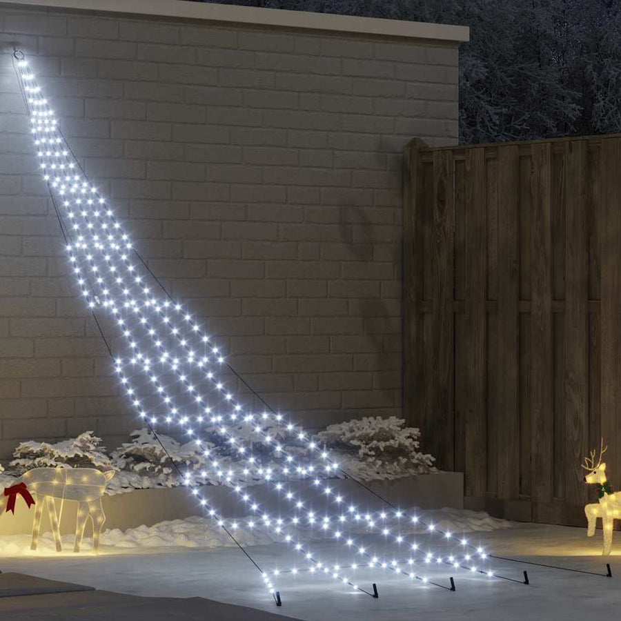 LED Kerstboom met 276 LED met grondpennen Koudwit 511 cm Metaal