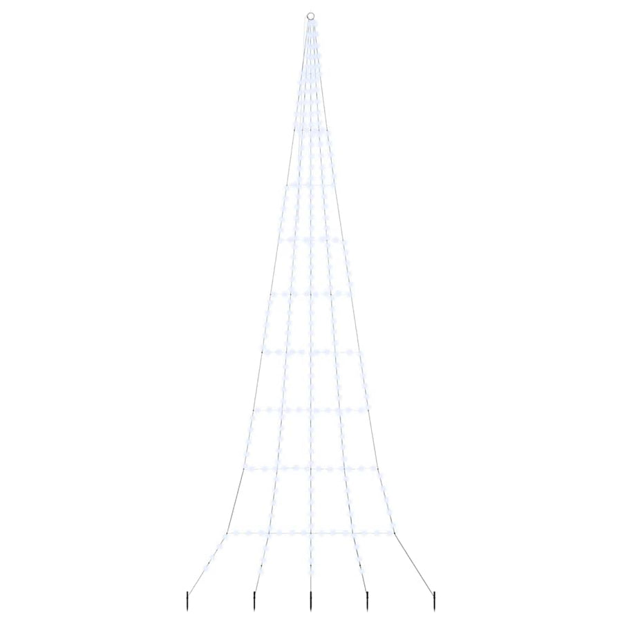 LED Kerstboom met 276 LED met grondpennen Koudwit 511 cm Metaal