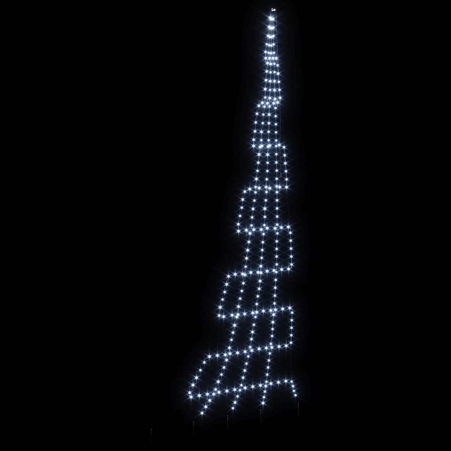 LED Kerstboom met 276 LED met grondpennen Koudwit 511 cm Metaal
