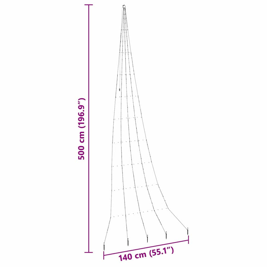 LED Kerstboom met 276 LED met grondpennen Koudwit 511 cm Metaal