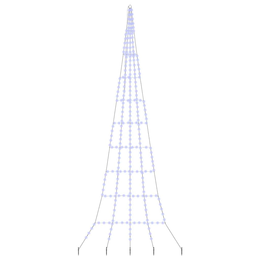 LED Kerstboom met 276 LED met grondpennen Blauw 511 cm Metaal