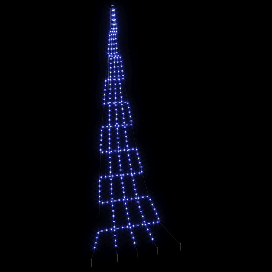 LED Kerstboom met 276 LED met grondpennen Blauw 511 cm Metaal