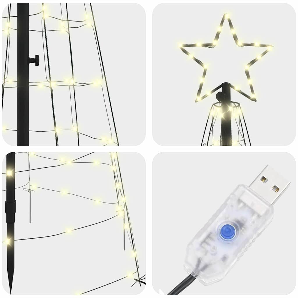 LED Kerstboom met 390 LED met grondpennen Warmwit 250 cm IJzer