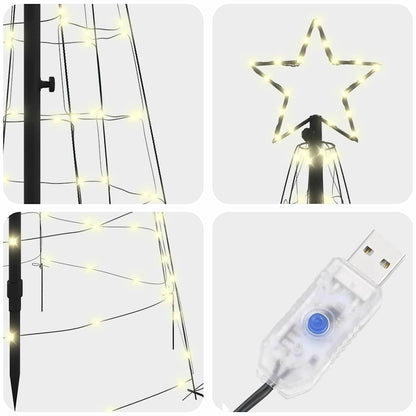 LED Kerstboom met 390 LED met grondpennen Warmwit 250 cm IJzer