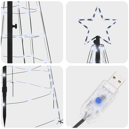 LED Kerstboom met 390 LED met grondpennen Koudwit 250 cm IJzer