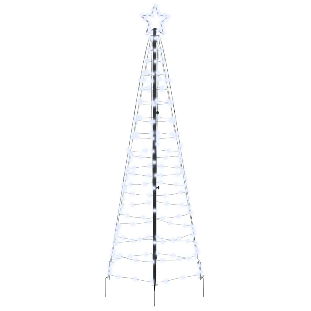 LED Kerstboom met 390 LED met grondpennen Koudwit 250 cm IJzer