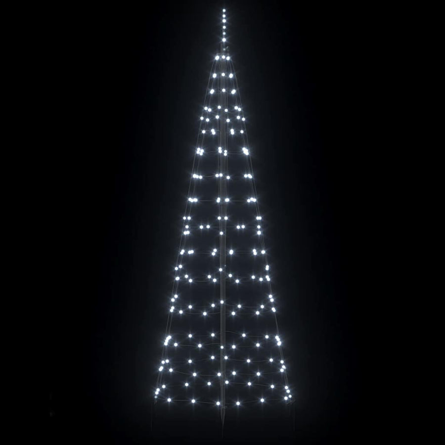 LED Kerstboom met 390 LED met grondpennen Koudwit 250 cm IJzer