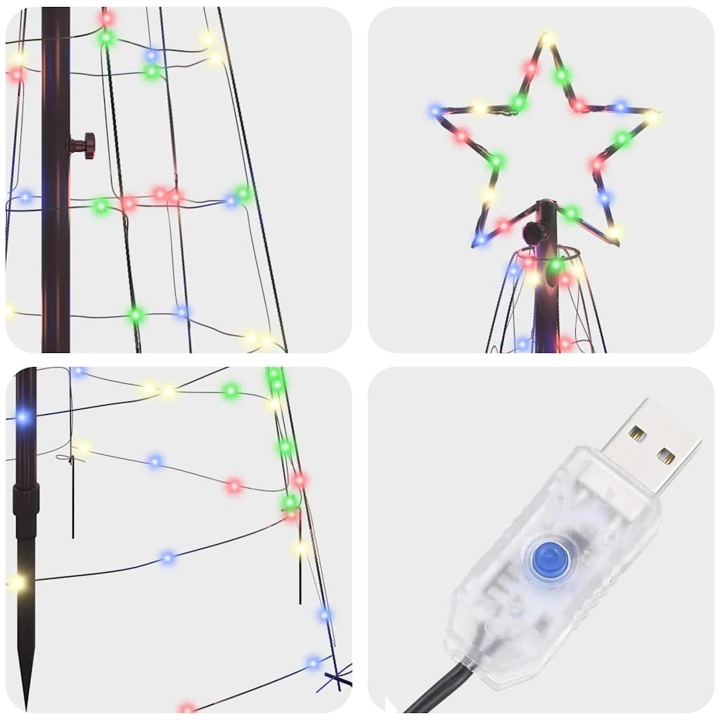 LED Kerstboom met 390 LED Multikleur 250 cm IJzer