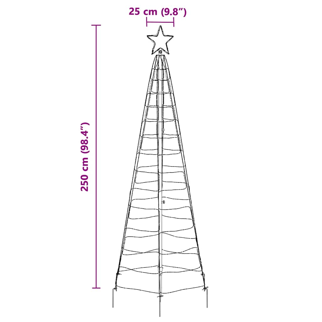 LED Kerstboom met 390 LED Multikleur 250 cm IJzer