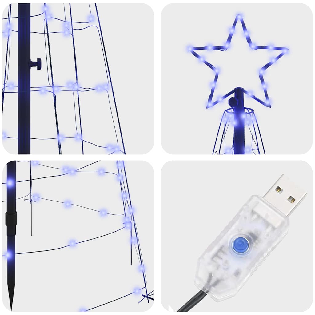 LED Kerstboom met 390 LED met grondpennen Blauw 250 cm IJzer